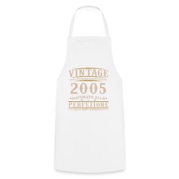 20ème Anniversaire 20 Ans Rétro Millésime 2005 - Tablier de cuisine - blanc - Devant - AI Model Male 185 dark (185cm)