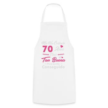 Ich habe 70 Jahre gebraucht 70 Geburtstag Frauen - Kochschürze - Weiß - Vorne - AI Model Male 185 dark (185cm)