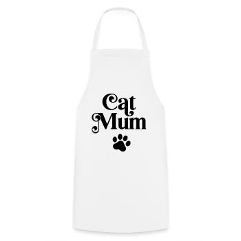Cat Mum - Cooking Apron - white - Front - AI Model Male 185 dark (185cm)
