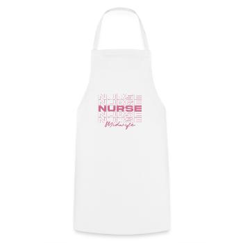 Midwife Nurse Medical Nurses Stylish - Cooking Apron - white - Front - AI Model Male 185 dark (185cm)