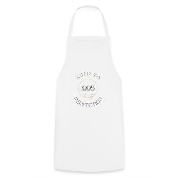 30th Birthday, aged to perfection 1995, gift - Cooking Apron - white - Front - AI Model Male 185 dark (185cm)