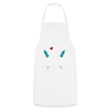 Man Dad To Be 2025 Gift - Cooking Apron - white - Front - AI Model Male 185 dark (185cm)
