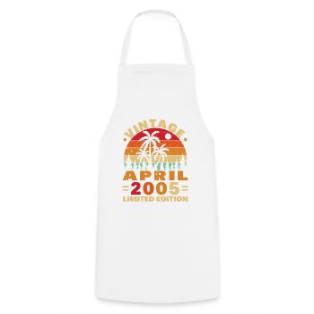 Avril 2005 Vintage Anniversaire 2005 Cadeau - Tablier de cuisine - blanc - Devant - AI Model Male 185 dark (185cm)