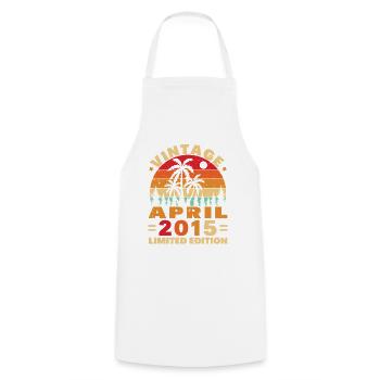 April 2015 Vintage Anniversary 2015 Gift - Cooking Apron - white - Front - AI Model Male 185 dark (185cm)