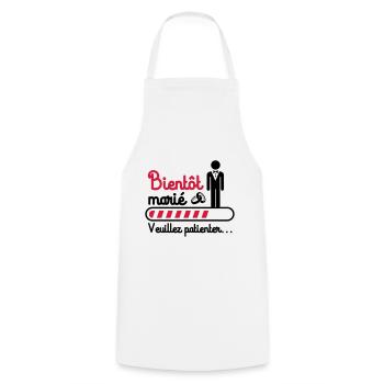 Bientôt marié Enterrement De Vie De Garçon - Tablier de cuisine - blanc - Devant - AI Model Male 185 dark (185cm)