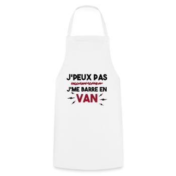 J'peux Pas J'me Barre en Van Cadeau Anniversaire - Tablier de cuisine - blanc - Devant - AI Model Male 185 dark (185cm)