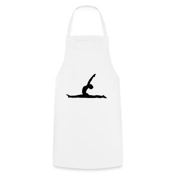 Yoga - Anjaneyasana - Kochschürze - Weiß - Vorne - AI Model Male 185 dark (185cm)