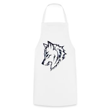 Silhouette de loup Galaxy - Tablier de cuisine - blanc - Devant - AI Model Male 185 dark (185cm)