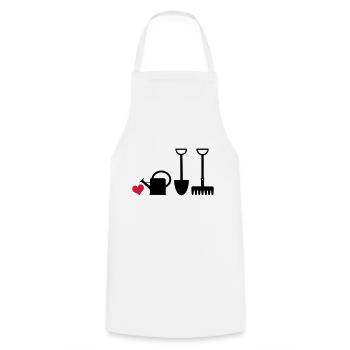 Gärtnerherz2 - Cooking Apron - white - Front - AI Model Male 185 dark (185cm)