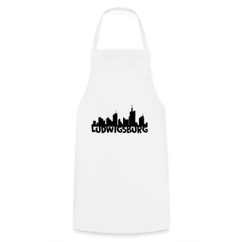 Ludwigsburg Skyline - Kochschürze - Weiß - Vorne - AI Model Male 185 dark (185cm)
