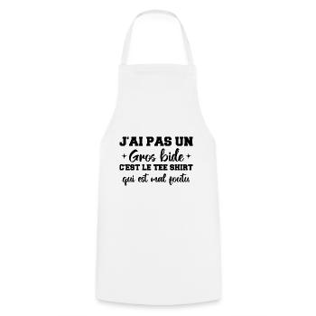 J'ai Pas Un Gros Bide C'est Le Tee Shirt Cadeau - Tablier de cuisine - blanc - Devant - AI Model Male 185 dark (185cm)