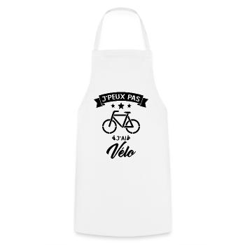 Je Peux Pas J Ai Vélo - Tablier de cuisine - blanc - Devant - AI Model Male 185 dark (185cm)