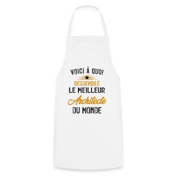 Voici à quoi ressemble le meilleur Architecte - Tablier de cuisine - blanc - Devant - AI Model Male 185 dark (185cm)