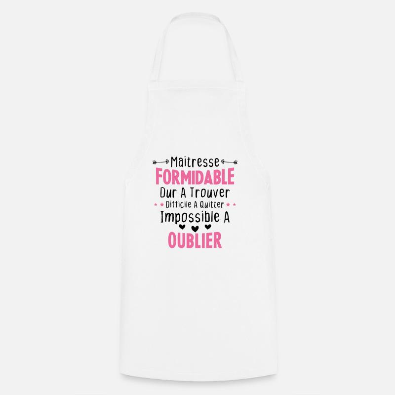 Maîtresse formidable cadeau Maîtresse d'école - Tablier de cuisine - blanc