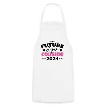 Future Super Cousine 2024 Annonce Grossesse - Tablier de cuisine - blanc - Devant - AI Model Male 185 dark (185cm)