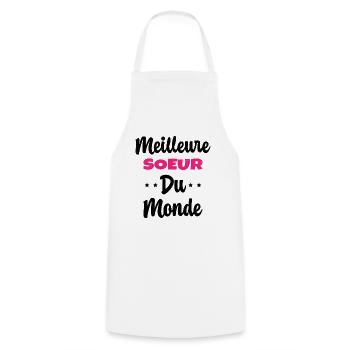 Meilleure Soeur Du Monde Humour Cadeau - Tablier de cuisine - blanc - Devant - AI Model Male 185 dark (185cm)