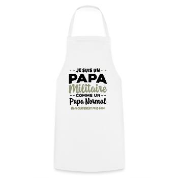 Homme Je Suis Papa Militaire Humour Cadeau soldats - Tablier de cuisine - blanc - Devant - AI Model Male 185 dark (185cm)
