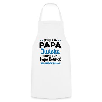Homme Papa Judoka Humour Judo Cadeau - Tablier de cuisine - blanc - Devant - AI Model Male 185 dark (185cm)