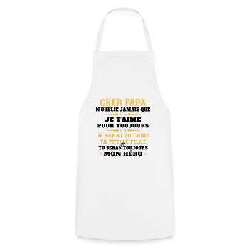 Homme Humour Papa Cadeau Papa Anniversaire - Tablier de cuisine - blanc - Devant - AI Model Male 185 dark (185cm)
