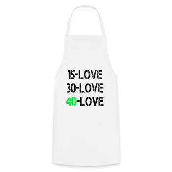15Amour noir - Tablier de cuisine - blanc - Devant - AI Model Male 185 dark (185cm)