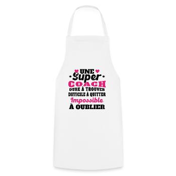 Une Super Coach Idée Femme Cadeau Humour - Tablier de cuisine - blanc - Devant - AI Model Male 185 dark (185cm)