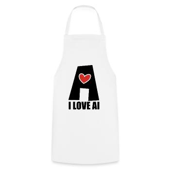 Artificial Intelligence - I love AI - Digital - Kochschürze - Weiß - Vorne - AI Model Male 185 dark (185cm)