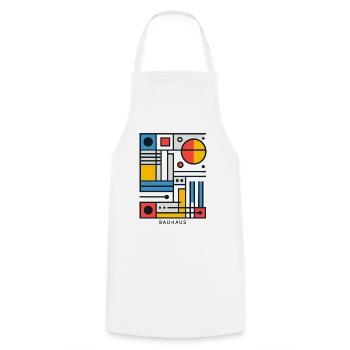 Bauhaus Architecture Geometric Aesthetic - Cooking Apron - white - Front - AI Model Male 185 dark (185cm)