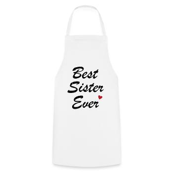 Best Sister Ever Best Sister Humor Gift - Cooking Apron - white - Front - AI Model Male 185 dark (185cm)