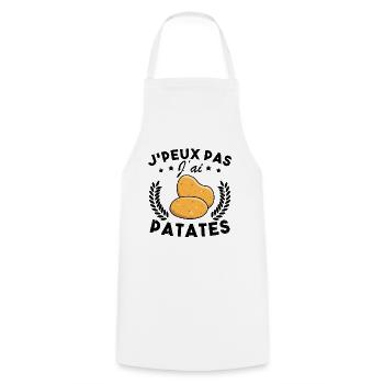 J'peux pas j'ai Patates Cadeau Jardinier Humour - Tablier de cuisine - blanc - Devant - AI Model Male 185 dark (185cm)