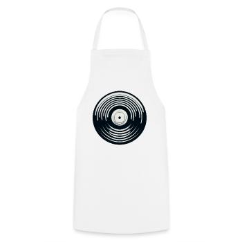 Disque vinyle - Tablier de cuisine - blanc - Devant - AI Model Male 185 dark (185cm)