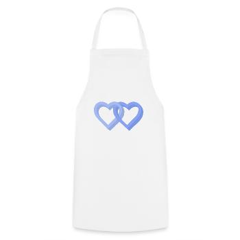 Gay Blue Hearts - Cooking Apron - white - Front - AI Model Male 185 dark (185cm)