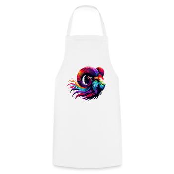 Aries Zodiac Sign Vibrant Rainbow Design - Cooking Apron - white - Front - AI Model Male 185 dark (185cm)