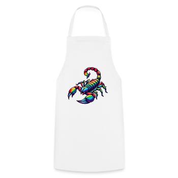 Scorpio Zodiac Design in Vivid Rainbow Hues - Cooking Apron - white - Front - AI Model Male 185 dark (185cm)