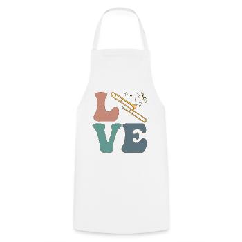 LOVE Trombonist Instrument Trombonist - Cooking Apron - white - Front - AI Model Male 185 dark (185cm)
