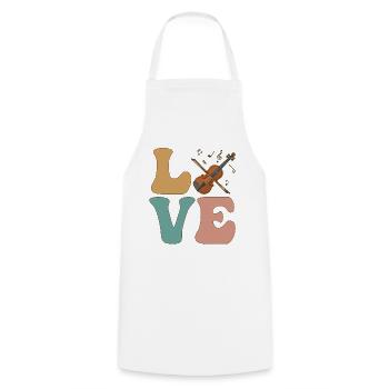 LOVE Geigenspieler Instrument Violinist - Cooking Apron - white - Front - AI Model Male 185 dark (185cm)
