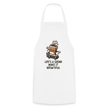 Mill of life on a skateboard - Cooking Apron - white - Front - AI Model Male 185 dark (185cm)