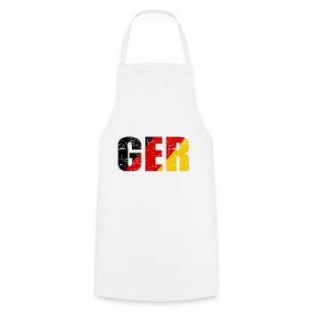 Germany flag GER - football - Cooking Apron - white - Front - AI Model Male 185 dark (185cm)