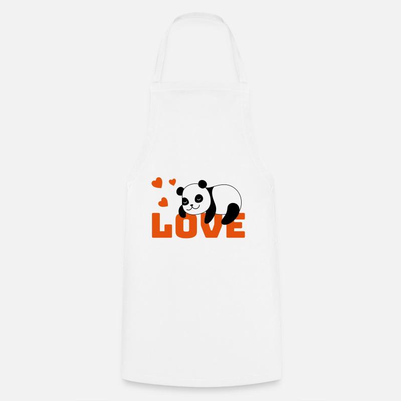 Panda Love - Cooking Apron - white