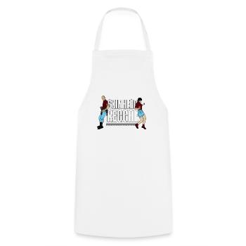 Skinhead Reggae design - AntiRacism cheval de Troie - Tablier de cuisine - blanc - Devant - AI Model Male 185 dark (185cm)