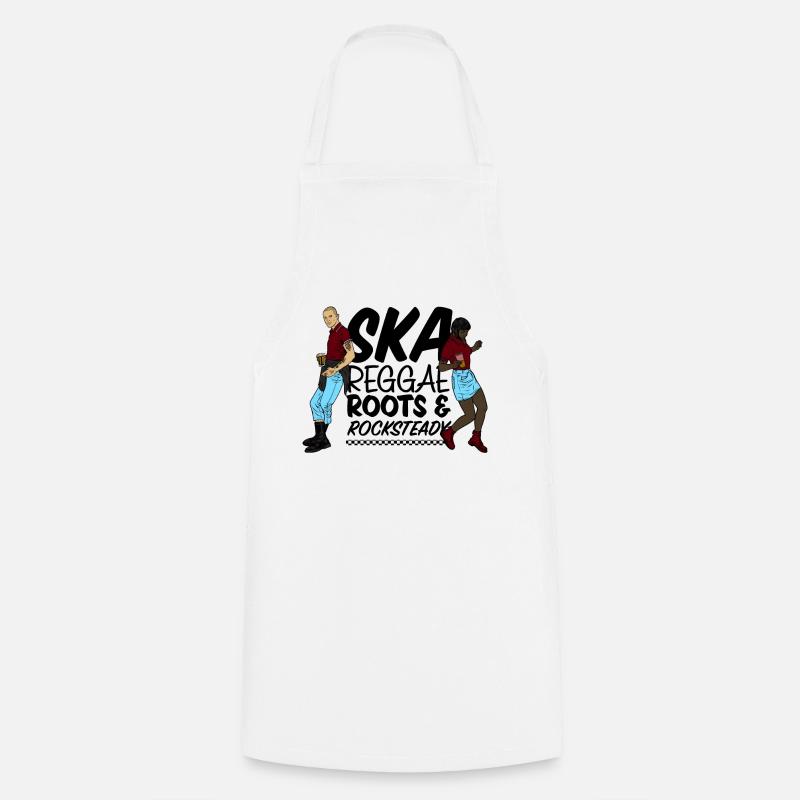 Trojan Skinhead Reggae print - Ska, Roots & - Cooking Apron - white
