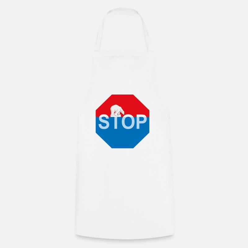 Global warming polar bear - Cooking Apron - white