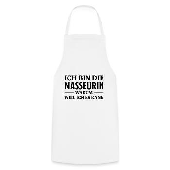 Masseurin Spruch Beruf Massage Masseurin Geschenk - Kochschürze - Weiß - Vorne - AI Model Male 185 dark (185cm)