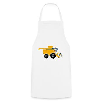 Combine harvester Farmer, Agriculture - Cooking Apron - white - Front - AI Model Male 185 dark (185cm)