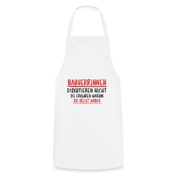 Bauherrin Geschenk Lustiger Spruch Hausbau Bauherr - Kochschürze - Weiß - Vorne - AI Model Male 185 dark (185cm)