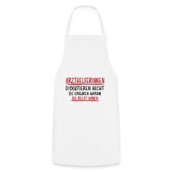 Arzthelferin Beruf Lustiger Spruch Arzt Geschenk - Kochschürze - Weiß - Vorne - AI Model Male 185 dark (185cm)