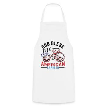 God Bless The American Farmer Tractor - Tablier de cuisine - blanc - Devant - AI Model Male 185 dark (185cm)