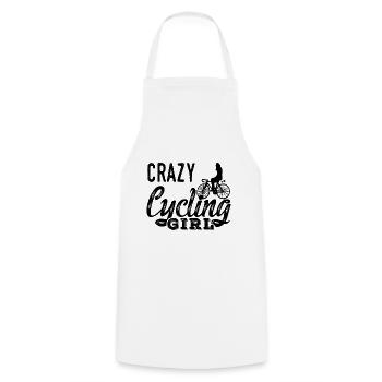 Crazy Cycling Girl - Cooking Apron - white - Front - AI Model Male 185 dark (185cm)