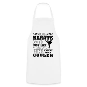 Fille de karaté cool - Tablier de cuisine - blanc - Devant - AI Model Male 185 dark (185cm)