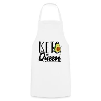 Keto Queen Low Carb Lifestyle Diet Dietian Women - Cooking Apron - white - Front - AI Model Male 185 dark (185cm)