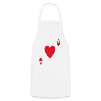 Herz Ass Karte Kartenspiel Poker - Kochschürze - Weiß - Vorne - AI Model Male 185 dark (185cm)